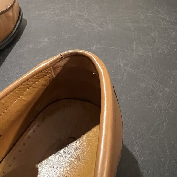 Cole Haan Moc Toe Loafers Mens 10 M Cognac Brown Leather Slip On Casual Dress - Picture 9 of 11